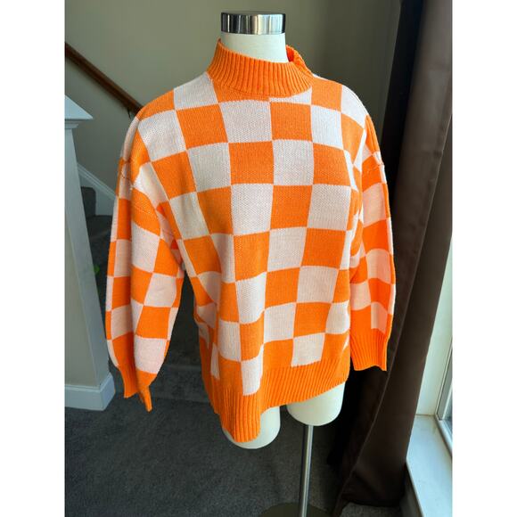 H&M Divided orange jacquard sweater, oversized, size XS - Picture 2 of 8